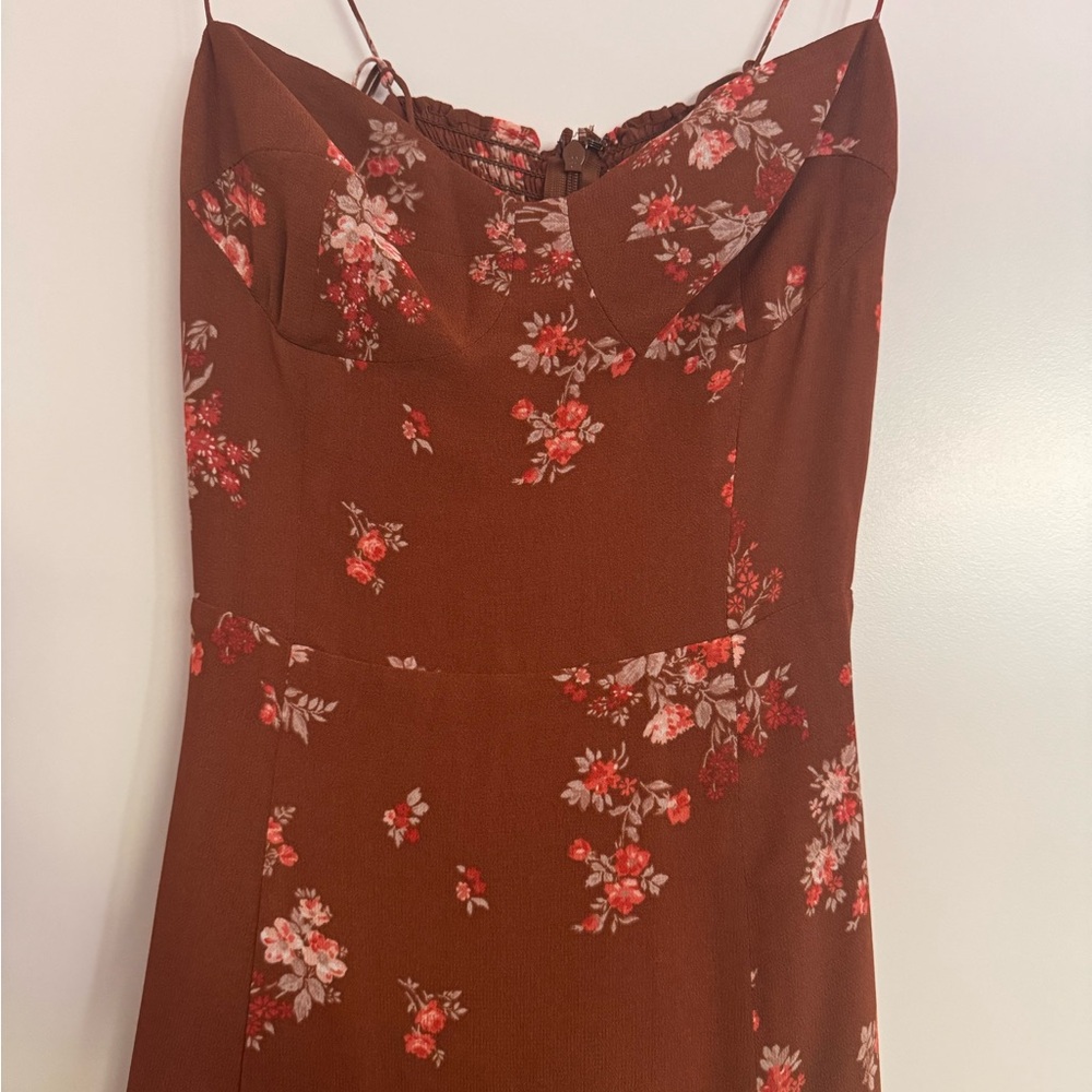 Reformation Brown Floral Midi Dress - Picture 5 of 5